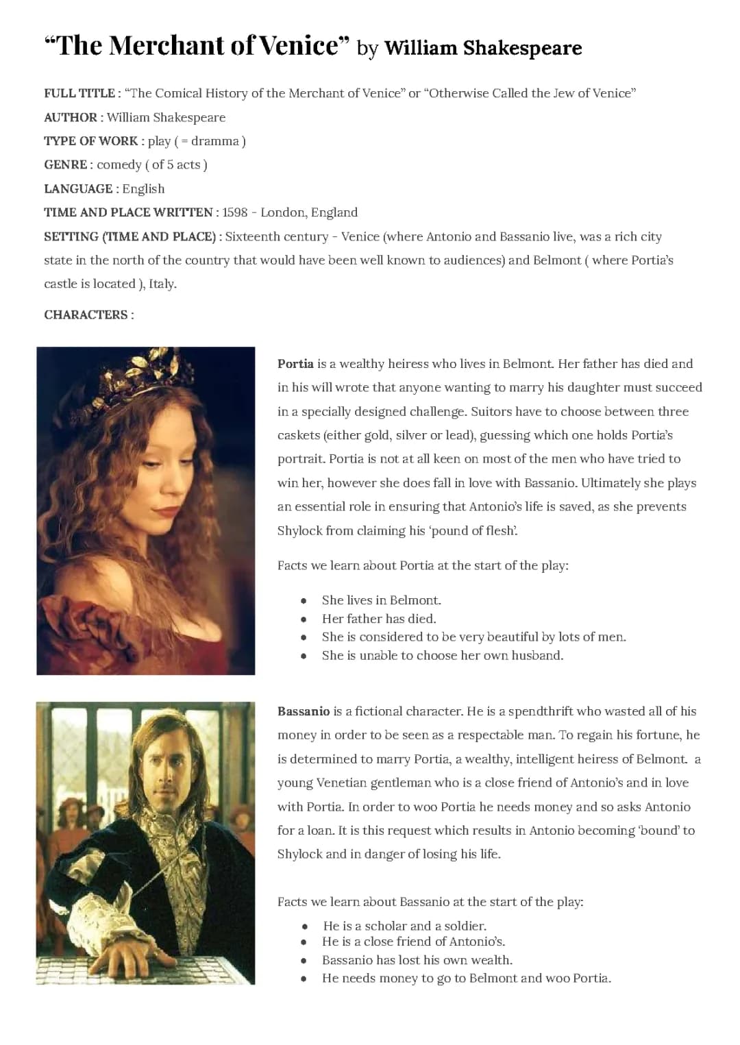 "THE MERCHANT OF VENICE" SHAKESPEARE