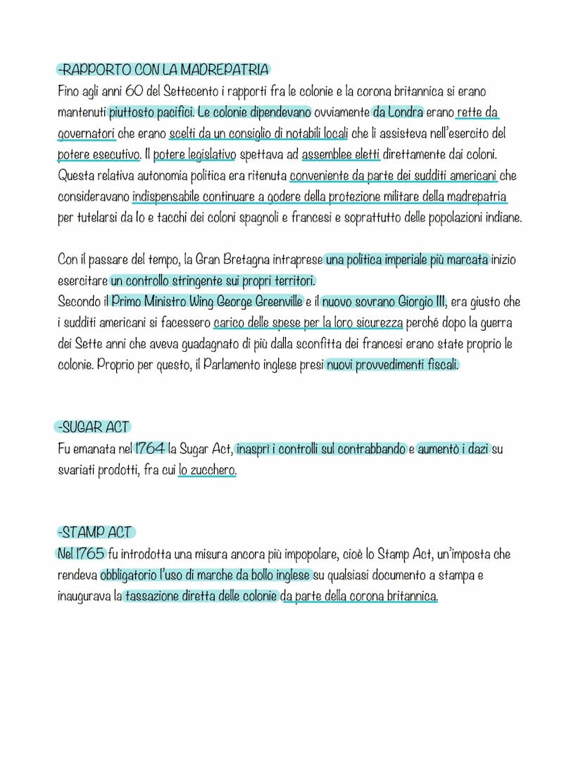RIVOLUZIONE AMERICANA
RIVOLUZIONE AMERICANA
La rivoluzione americana ebbe inizio nel 1600 quando i coloni si vogliono staccare dalla
madrepa