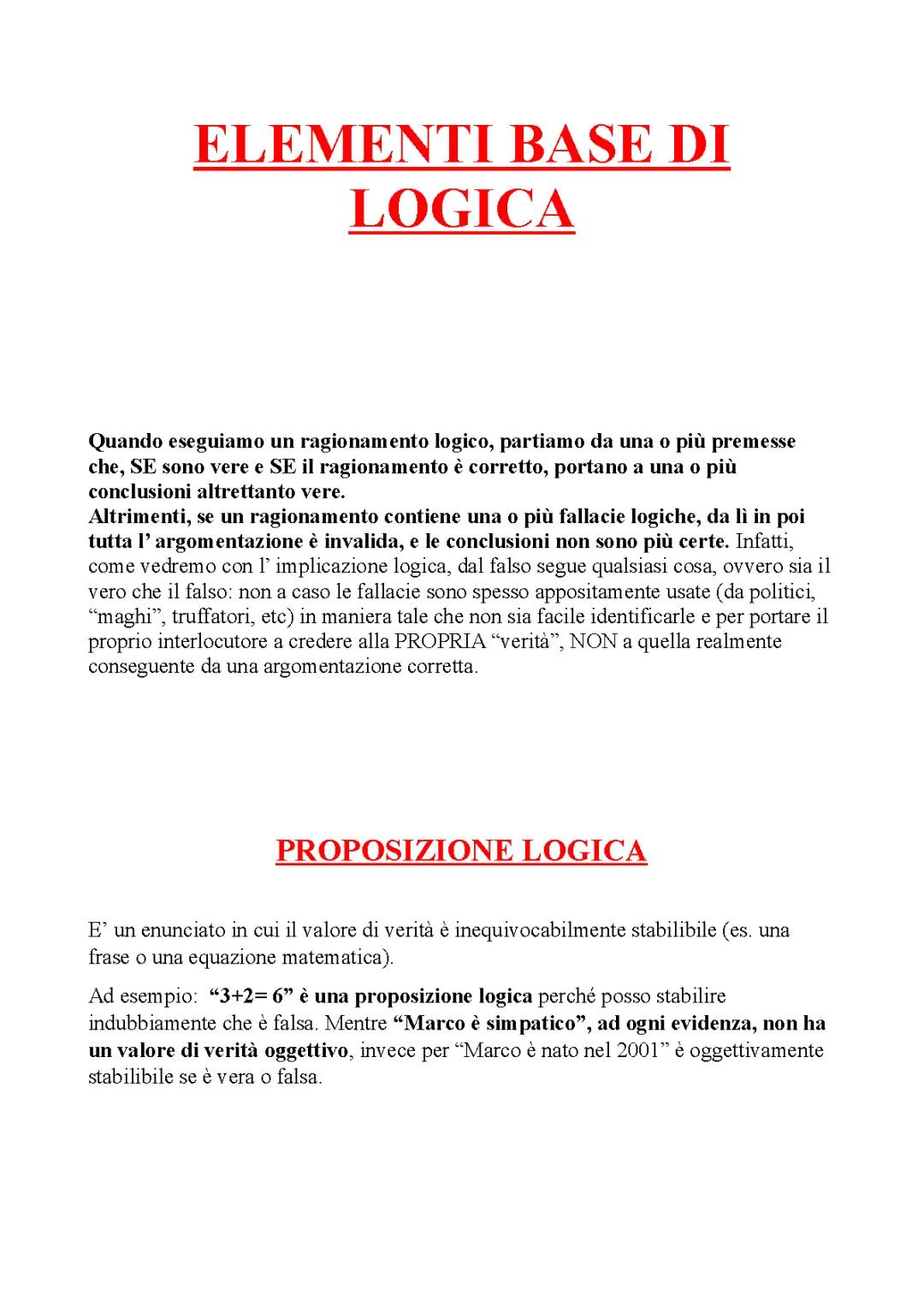 Elementi base di logica
