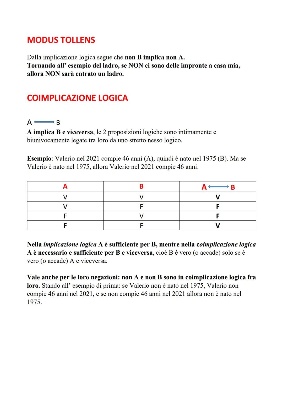 ELEMENTI BASE DI
LOGICA
Quando eseguiamo un ragionamento logico, partiamo da una o più premesse
che, SE sono vere e SE il ragionamento è cor