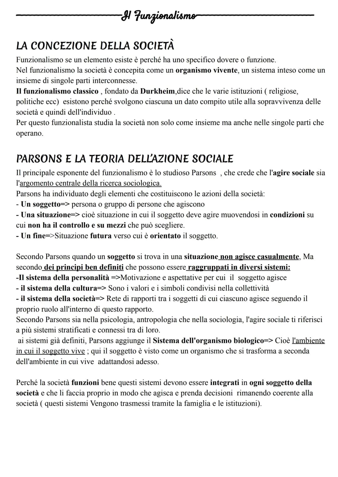 I funzionalismo, teorie del conflitto, la scuola di Francoforte,Marx, parsons, merton, goffman