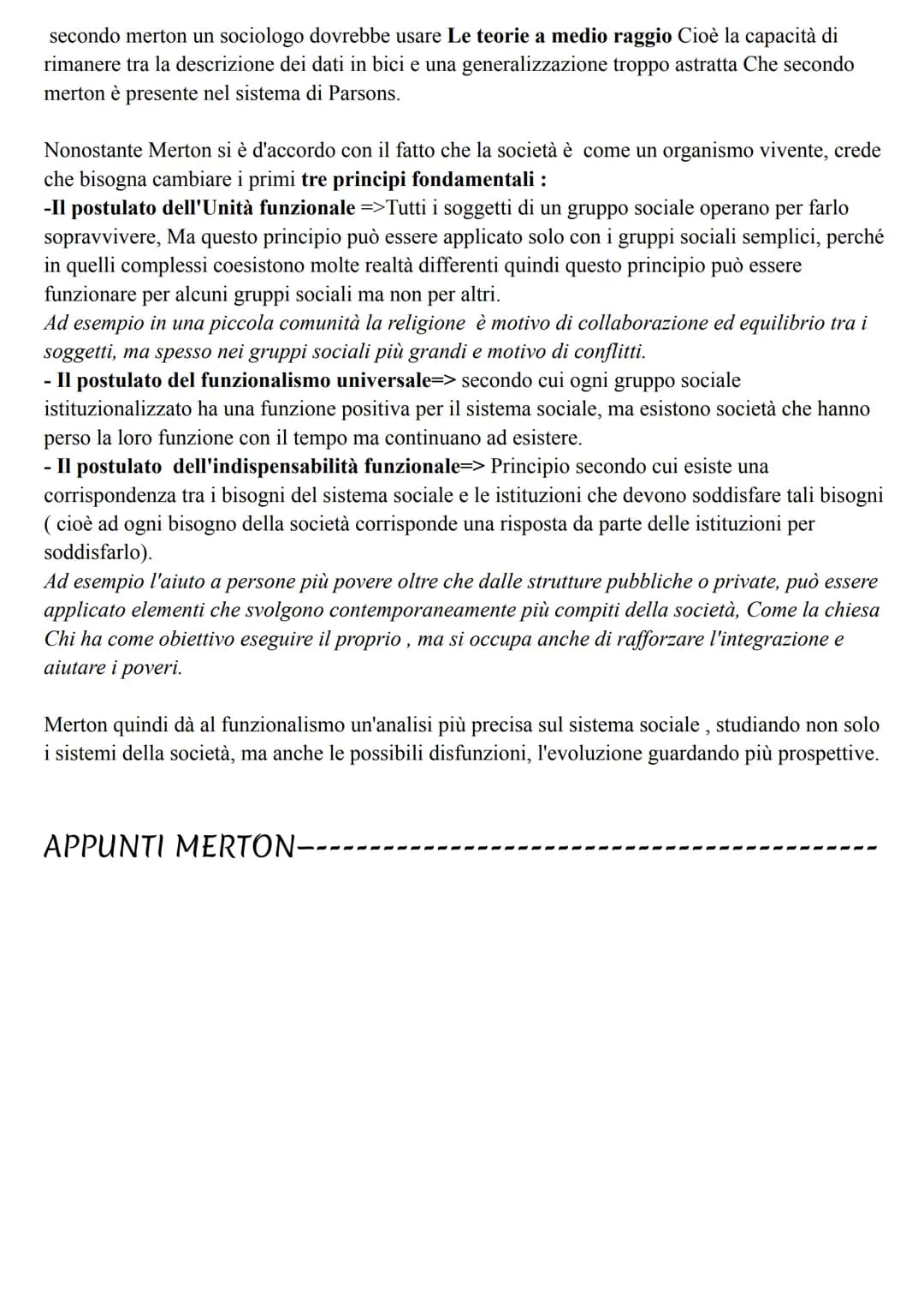 -H Funzionalismo
LA CONCEZIONE DELLA SOCIETÀ
Funzionalismo se un elemento esiste è perché ha uno specifico dovere o funzione.
Nel funzionali
