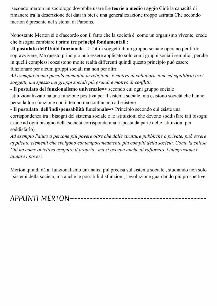 -H Funzionalismo
LA CONCEZIONE DELLA SOCIETÀ
Funzionalismo se un elemento esiste è perché ha uno specifico dovere o funzione.
Nel funzionali