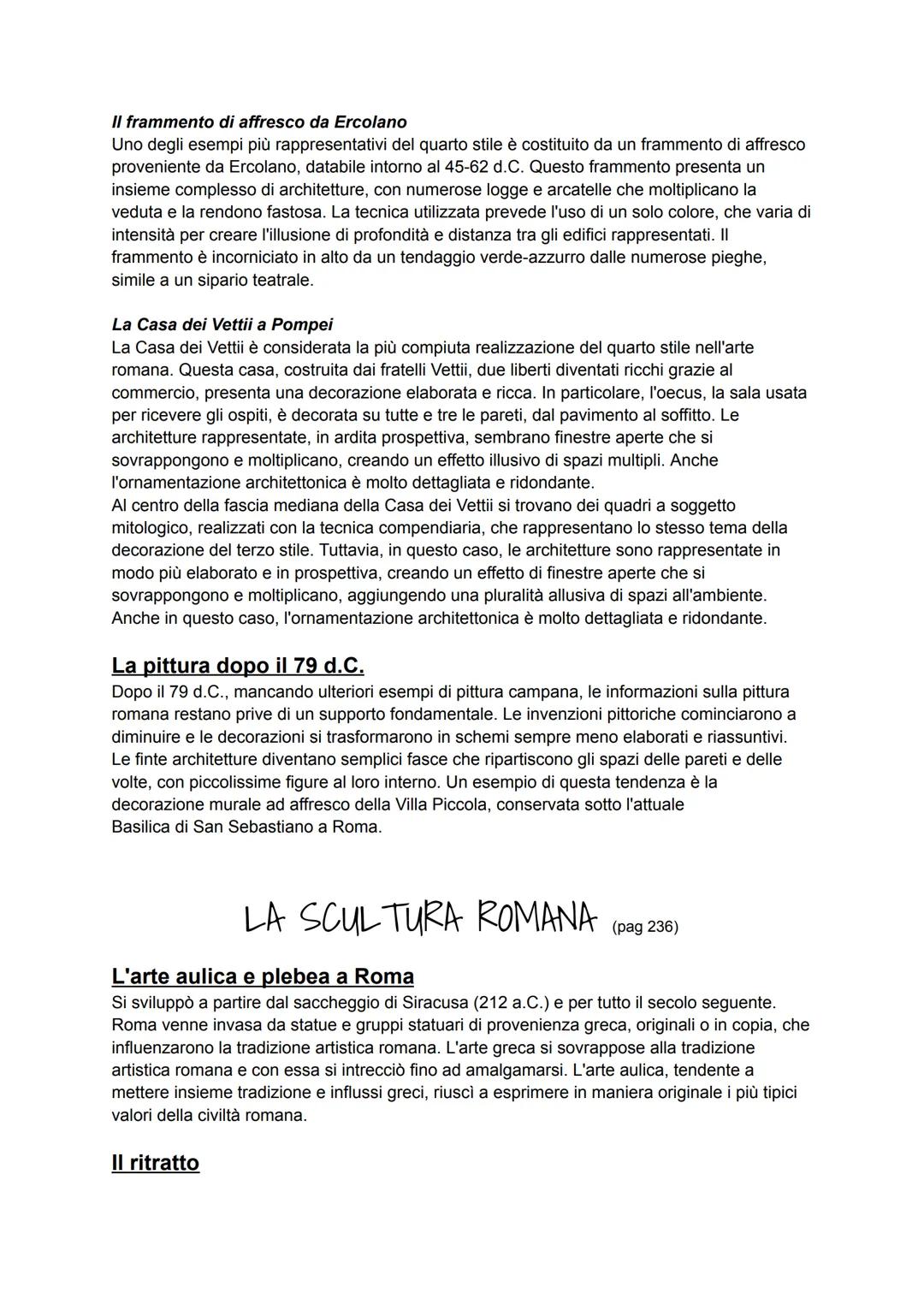 --- OCR Start ---
LA PITTURA ROMANA
(pag. 229)
Introduzione
La pittura è stata uno dei primi generi artistici sviluppati a Roma.
Il primo ti
