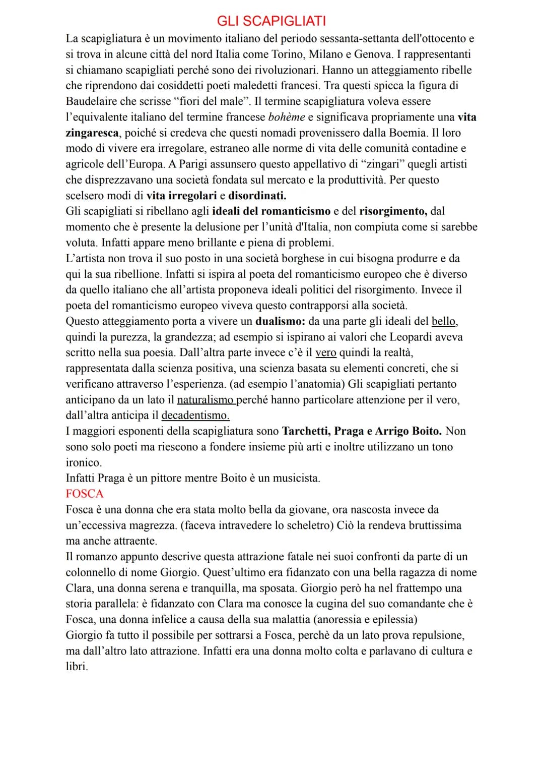 GLI SCAPIGLIATI
La scapigliatura è un movimento italiano del periodo sessanta-settanta dell'ottocento e
si trova in alcune città del nord It
