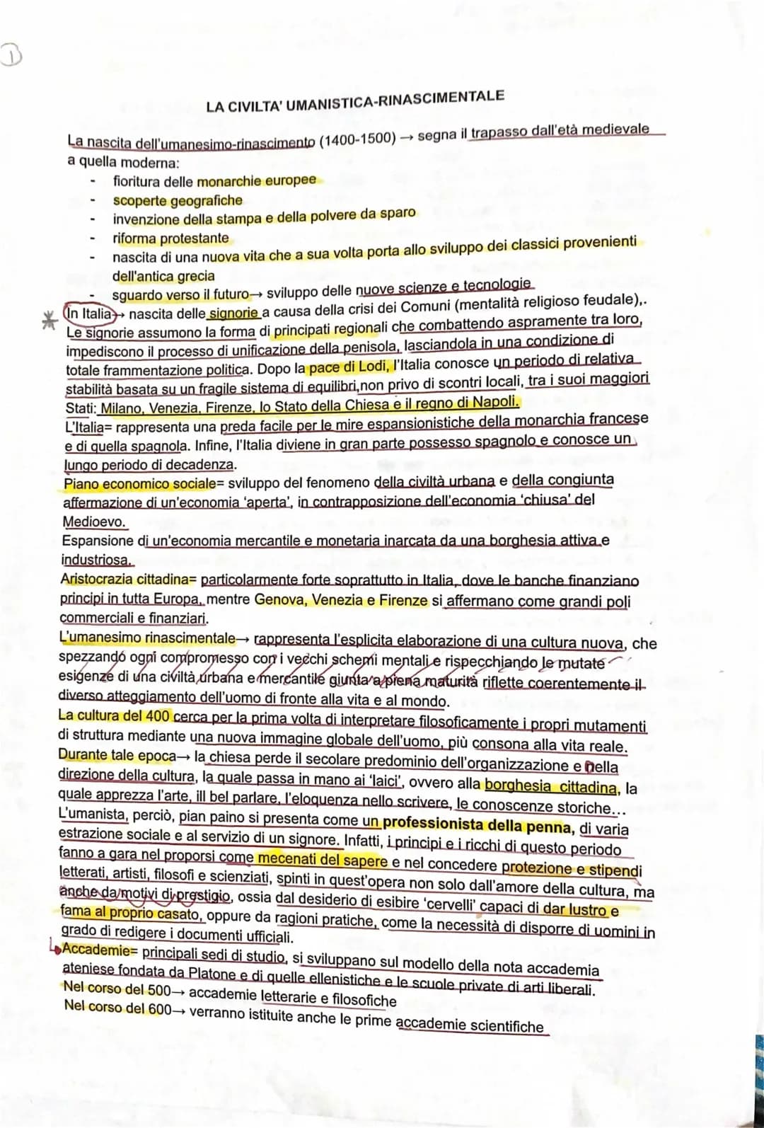 Rinascimento e Umanesimo: Riassunto e Materiali Didattici in PDF