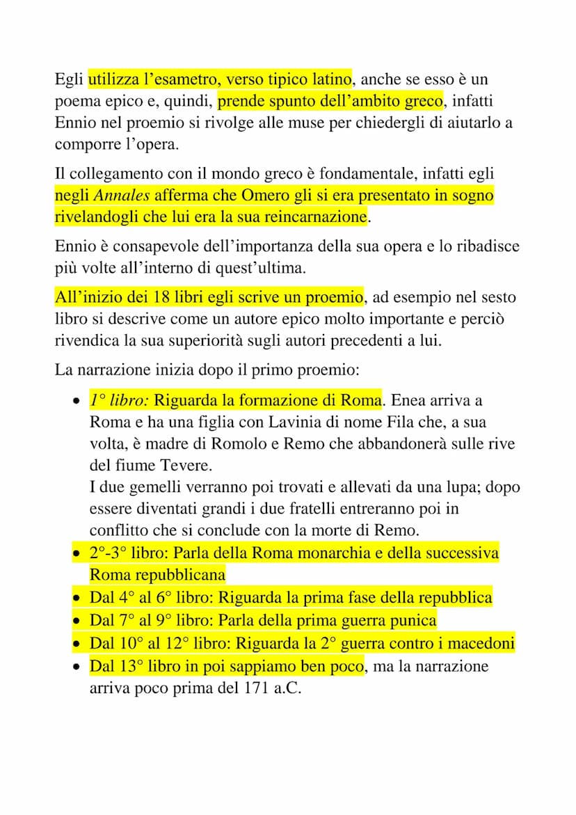 Ennio
La Vita
Quinto Ennio fu originario della Magna Grecia, nacque nel 239
a.C. a Rudiae (Puglia).
Egli conosceva tre lingue: il greco, il 