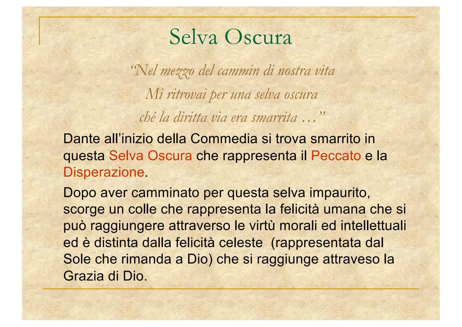La Divina
Commedia
Di Dante Alighieri
0714 Struttura
La Divina Commedia è
- un poema allegorico e
didascalico
- scritta in 3 cantiche
(Infer