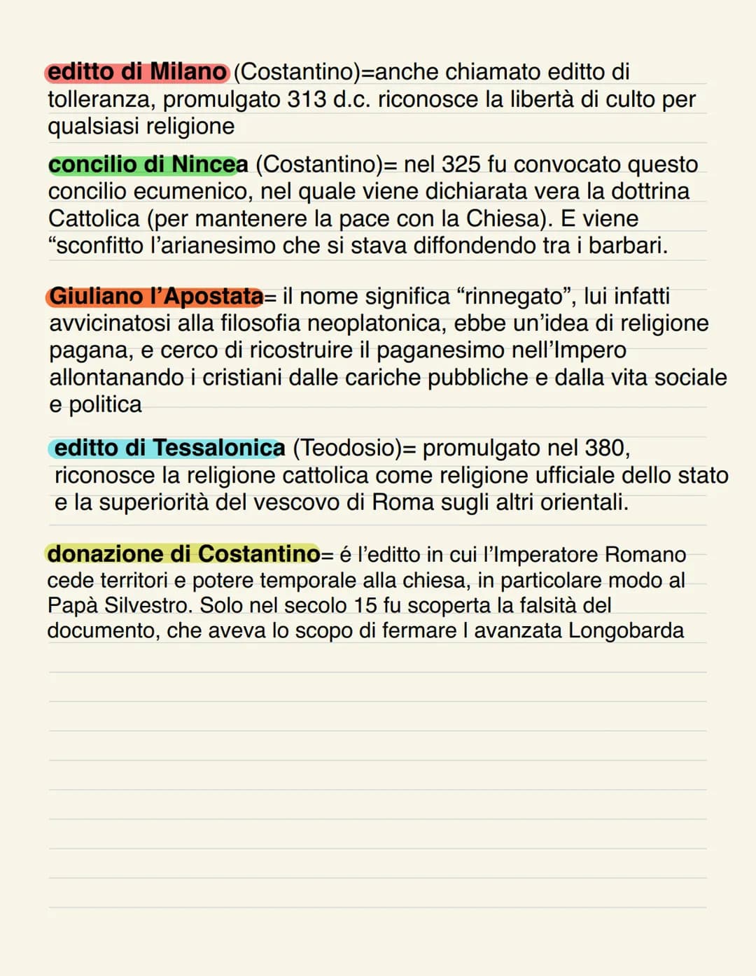  Costantino
Sali al trono dopo Diocleziano nel 324 e riunì l'Impero dividendolo in 4
prefetture, 13 diocesi e circa 120 province.
Sposto la 