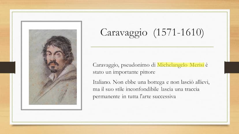 Caravaggio
Il Seicento Il Barocco
• Il seicento è considerato il secolo del Barocco. Con
questo termine si definiscono manifestazioni artist