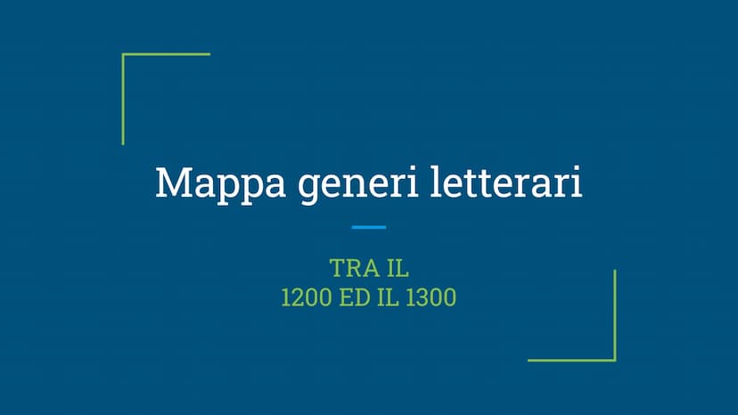 Mappa generi letterari
TRA IL
1200 ED IL 1300 Intorno all'anno
1000 si diffonde
una una poesia
(orale) popolare
e giullaresca,
che andrà in
