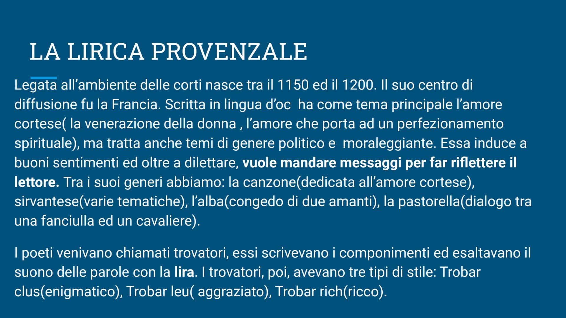 Mappa generi letterari
TRA IL
1200 ED IL 1300 Intorno all'anno
1000 si diffonde
una una poesia
(orale) popolare
e giullaresca,
che andrà in
