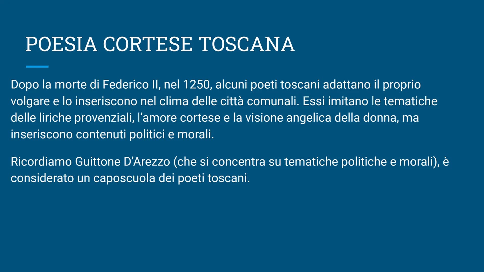 Mappa generi letterari
TRA IL
1200 ED IL 1300 Intorno all'anno
1000 si diffonde
una una poesia
(orale) popolare
e giullaresca,
che andrà in
