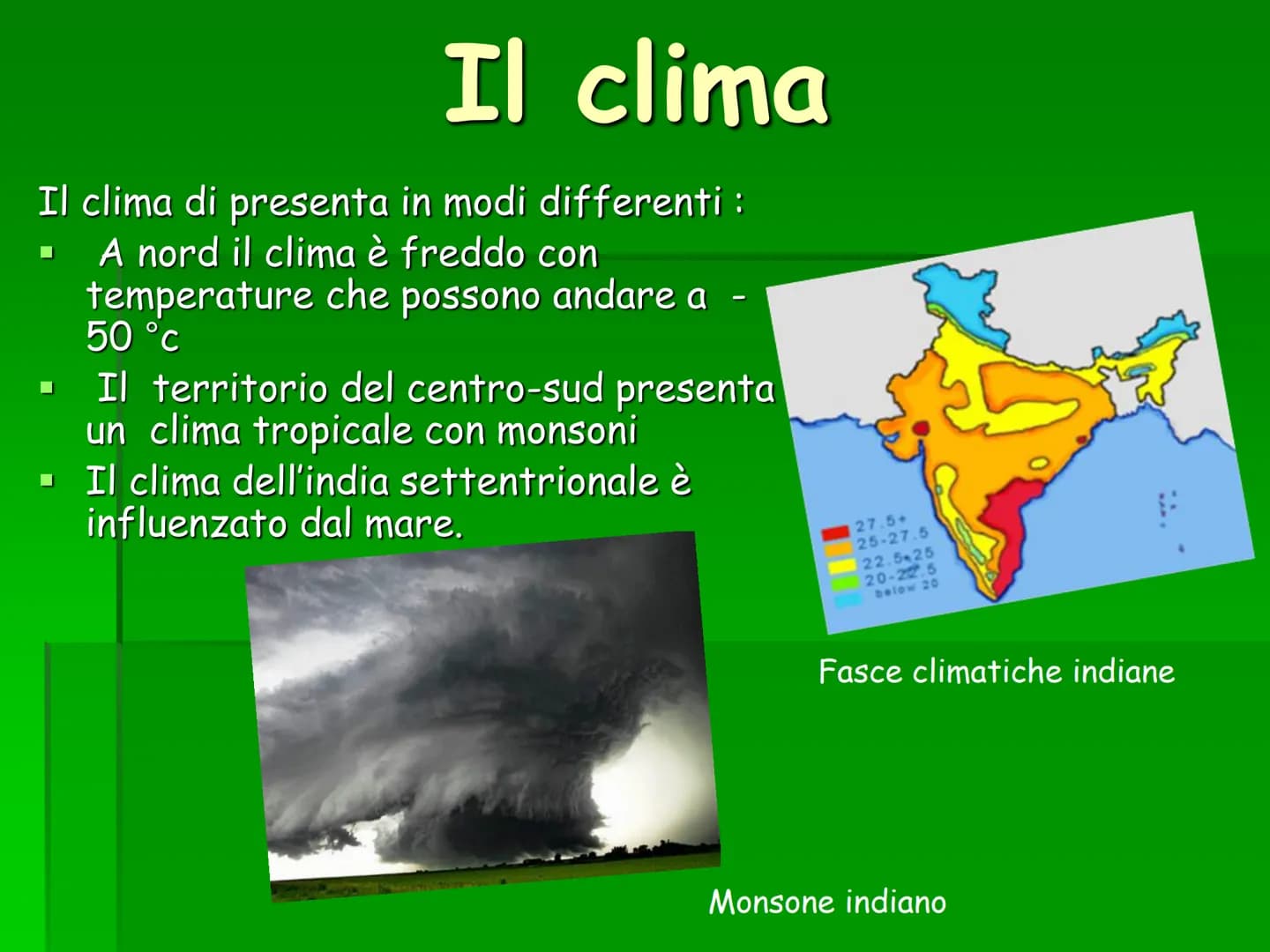 L'India
AFG.
PAKISTAN
Kandla
Srinagar
Amritsa
NEW
DELHI
Arabian
Sea
Marmagao
Agra
Ahmadabad
Panaji
-Indian
claim
DECCAN
Hyderabad
Chinese
In