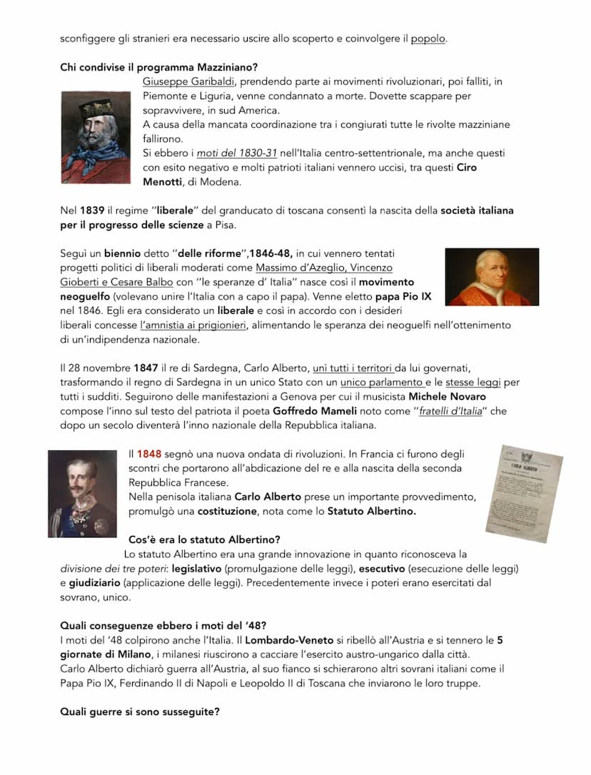 Risorgimento
Cos'è?
È un periodo storico che ha riguardato l'Italia, durante il quale si
sono nate idee, scoppiate guerre per l'indipendenza