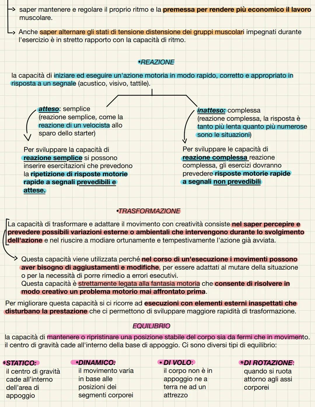 LE ABILITÀ - CAPACITÀ MOTORIE
l'aspetto visibile delle prestazioni motorie sono attività apprese che effettivamente si è in grado di
realizz