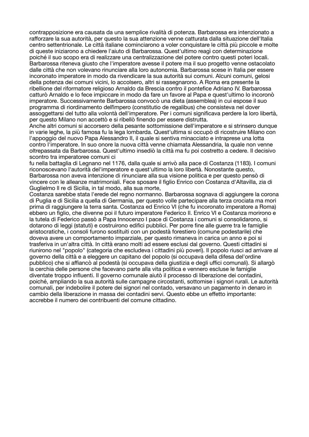 4 - L'Italia comunale e l'impero
1) LA NASCITA DEL COMUNE
L'incapacità del potere imperiale, di difendere e governare, portò trasformazioni 