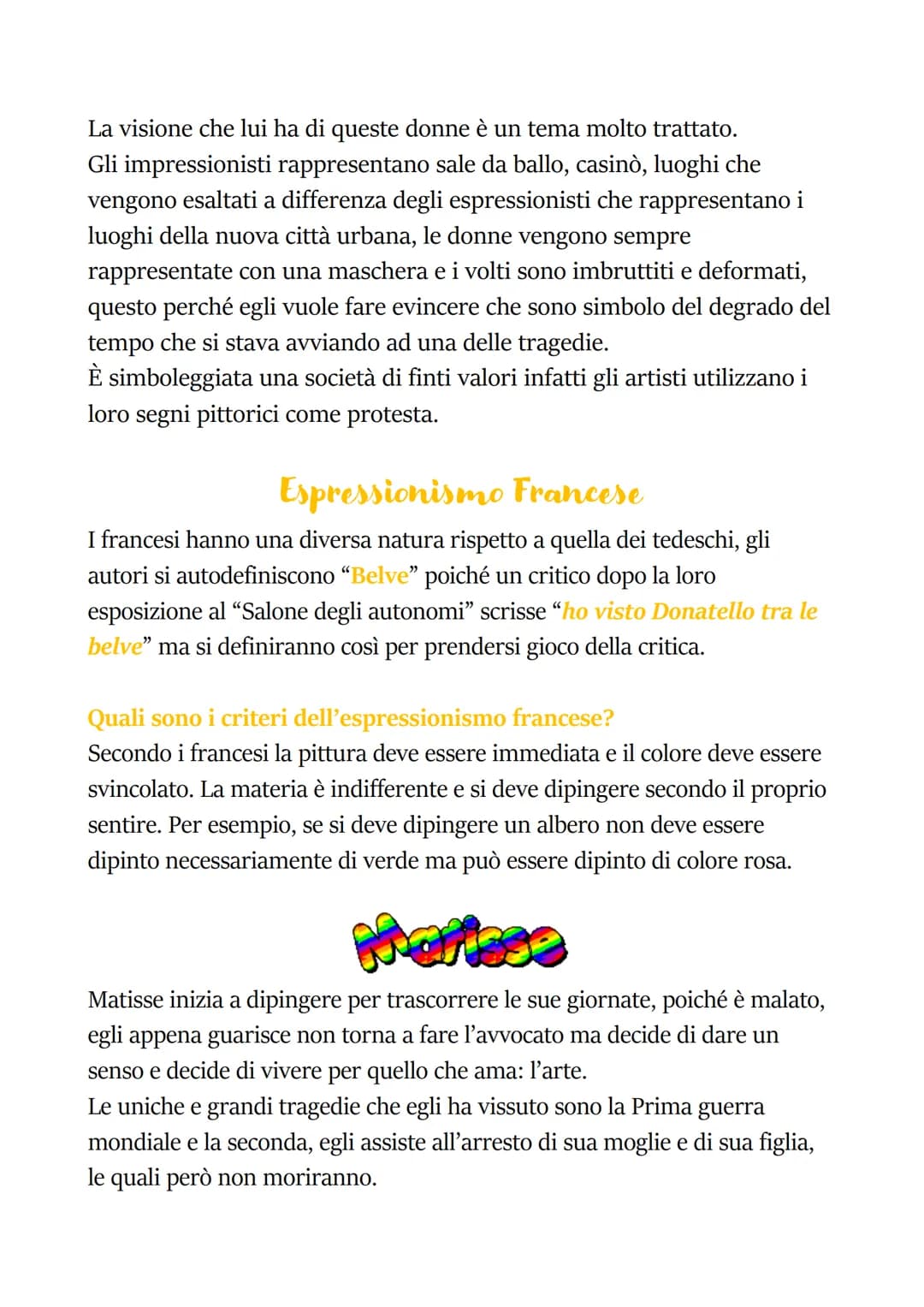 Espressioniamo
Nasce nel Novecento ma assume nomi diversi a seconda del luogo in cui
si sviluppa:
In Germania prendono il nome di "il ponte"
