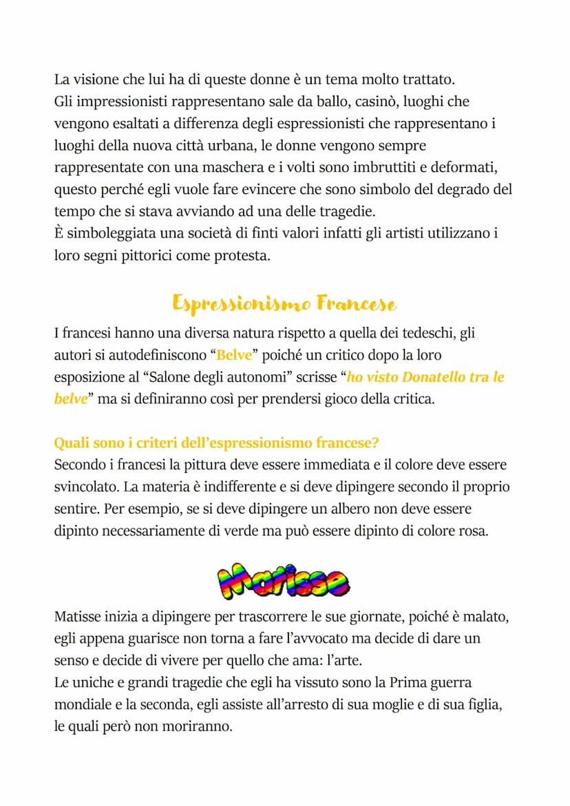 Espressioniamo
Nasce nel Novecento ma assume nomi diversi a seconda del luogo in cui
si sviluppa:
In Germania prendono il nome di "il ponte"