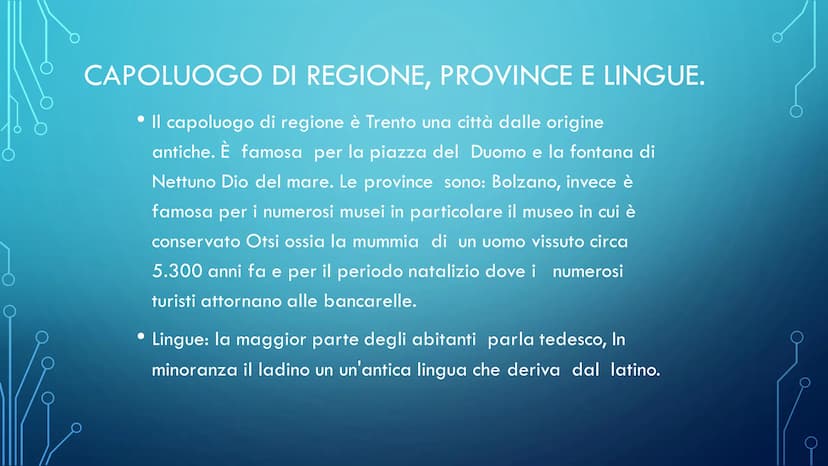 IL TRENTINO ALTO ADIGE
Autore: Cimmino Alessio
V CONFINI:
Il Trentino Alto Adige è una regione dell' Italia
nord orientale confina:a nord co