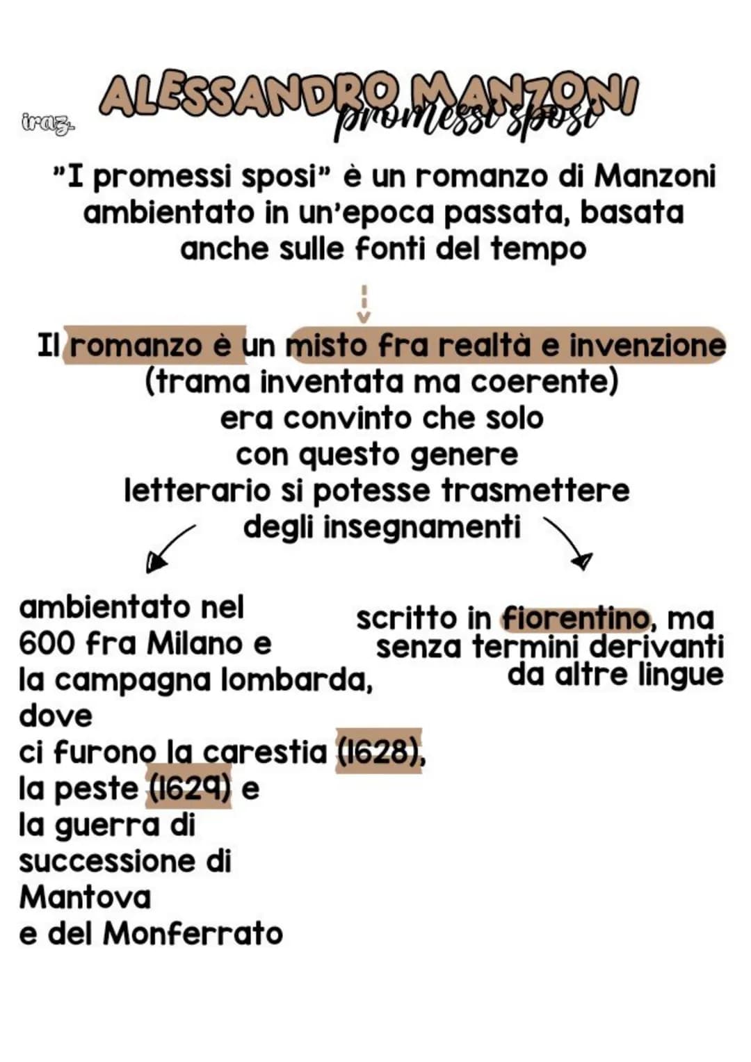 iraz.
ALESSANDRO
Alessandro Manzoni
nacque a Milano il 7/3/1785
studio in collegi religiosi
Nel 1805 (i genitori
erano separati) andò dalla
