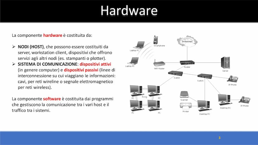 Le reti di computer
1 Introduzione
DEFINIZIONE
Una rete di computer è un insieme di sistemi di elaborazione AUTONOMI, CONNESSI mediante oppo
