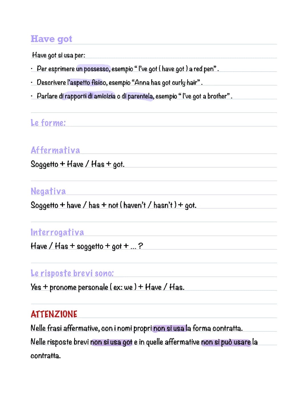 Inglese: Have got