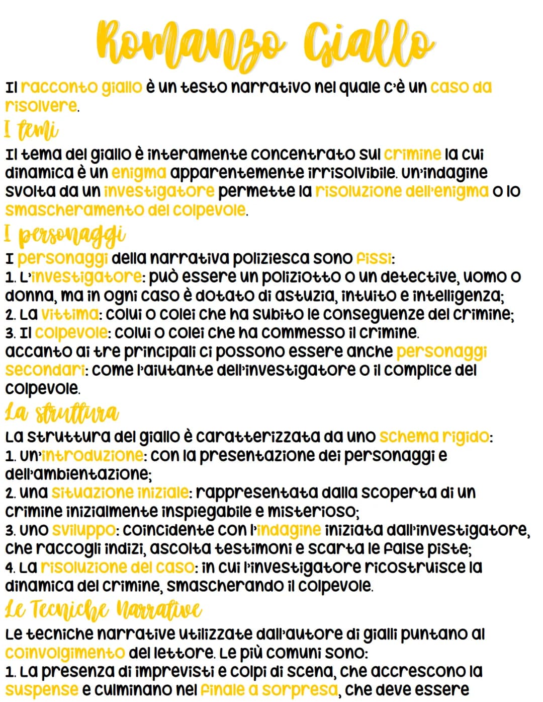 Romanzo Giallo
Il racconto giallo è un testo narrativo nel quale c'è un caso da
risolvere.
I temi
Il tema del giallo è interamente concentra