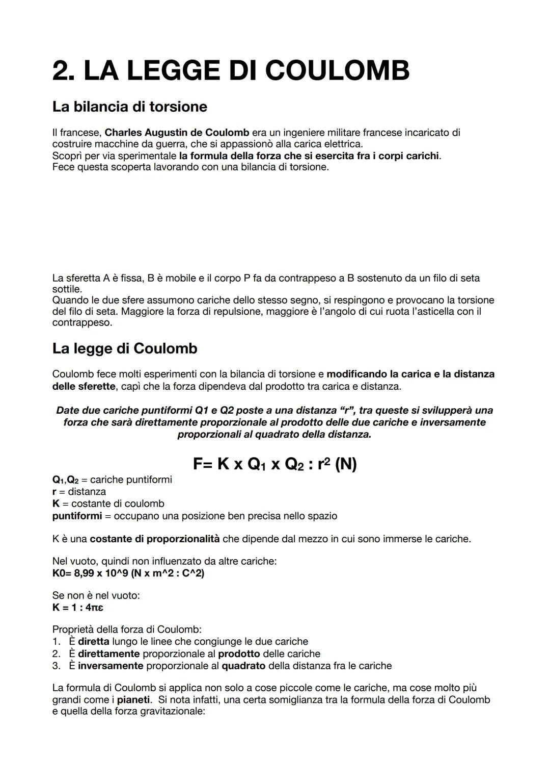 1. LE CARICHE ELETTRICHE
La carica elettrica
L'ambra è una sostanza che se strofinata con un pezzo di stoffa, acquista la proprietà di
attra