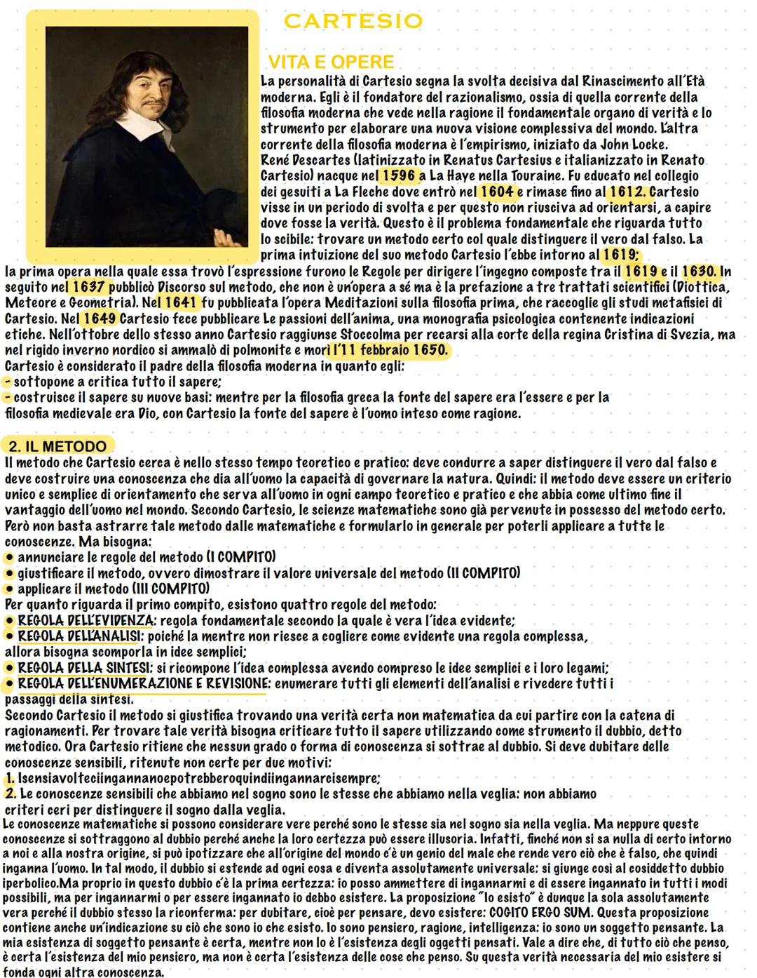 # CARTESIO

VITA E OPERE

La personalità di Cartesio segna la svolta decisiva dal Rinascimento all'Età
moderna. Egli è il fondatore del razi