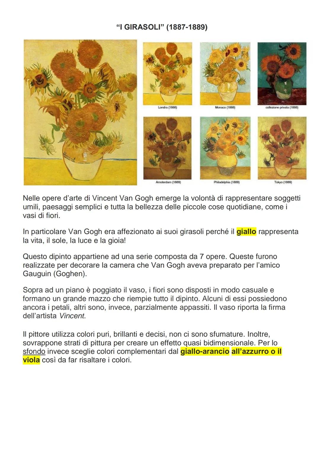 # VINCENT VAN GOGH

Vincent Van Gogh (1853-1890) è considerato oggi uno dei più grandi artisti di
sempre, ma in vita le sue opere erano poco