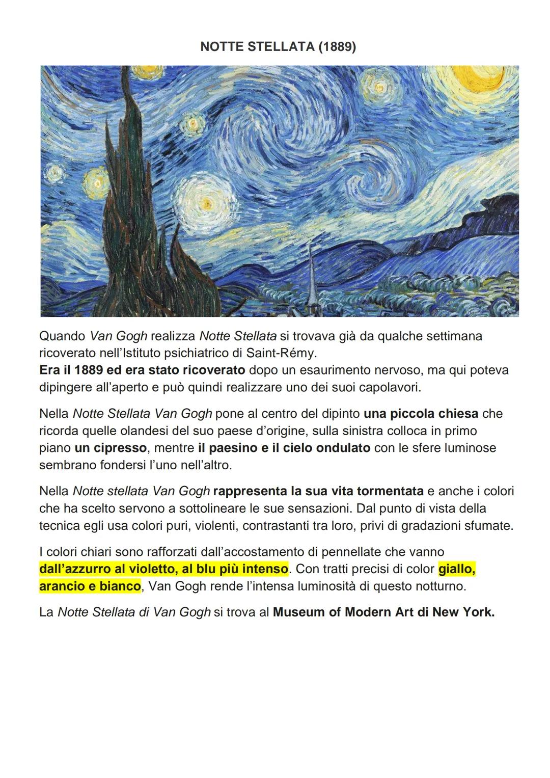 # VINCENT VAN GOGH

Vincent Van Gogh (1853-1890) è considerato oggi uno dei più grandi artisti di
sempre, ma in vita le sue opere erano poco