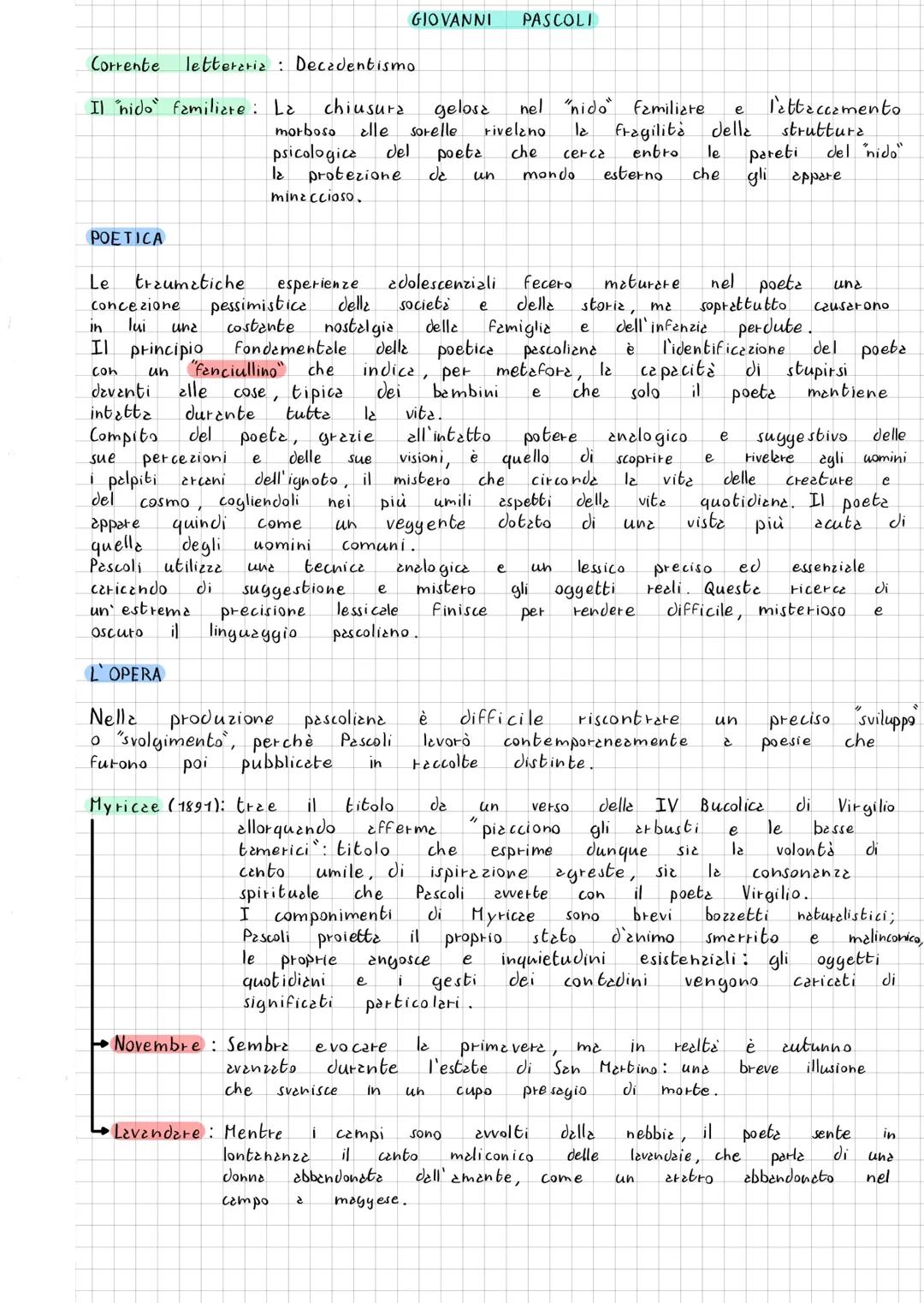 Scopri la vita poetica di Giovanni Pascoli e l'analisi di Myricae