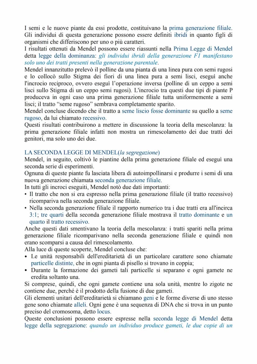LA GENETICA
La genetica è lo studio delle leggi e dei meccanismi che permettono la trasmissione
dei caratteri da una generazione all'altra e