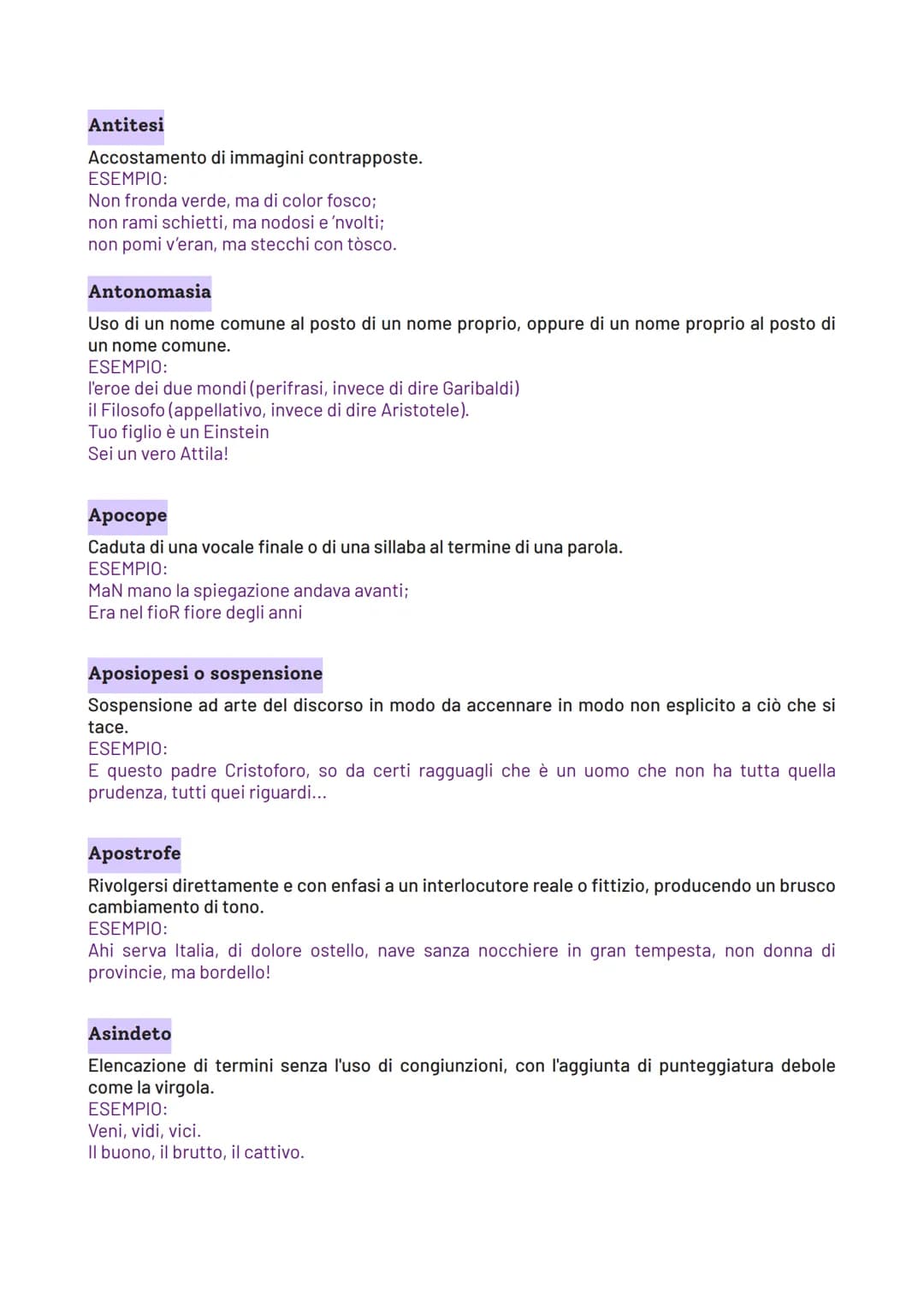 Le figure retoriche
Lo strumento stilistico che maggiormente viene utilizzato in poesia e caratterizza le scelte
espressive dell'autore è co