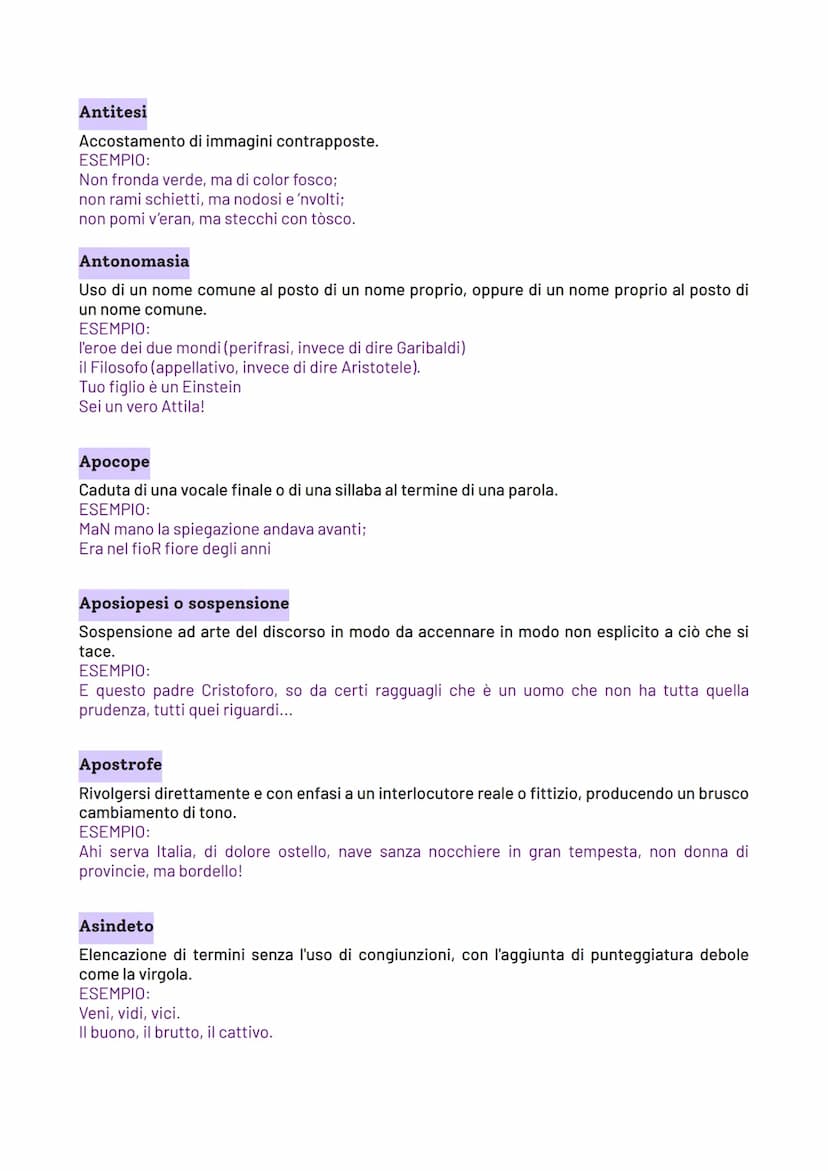 Le figure retoriche
Lo strumento stilistico che maggiormente viene utilizzato in poesia e caratterizza le scelte
espressive dell'autore è co