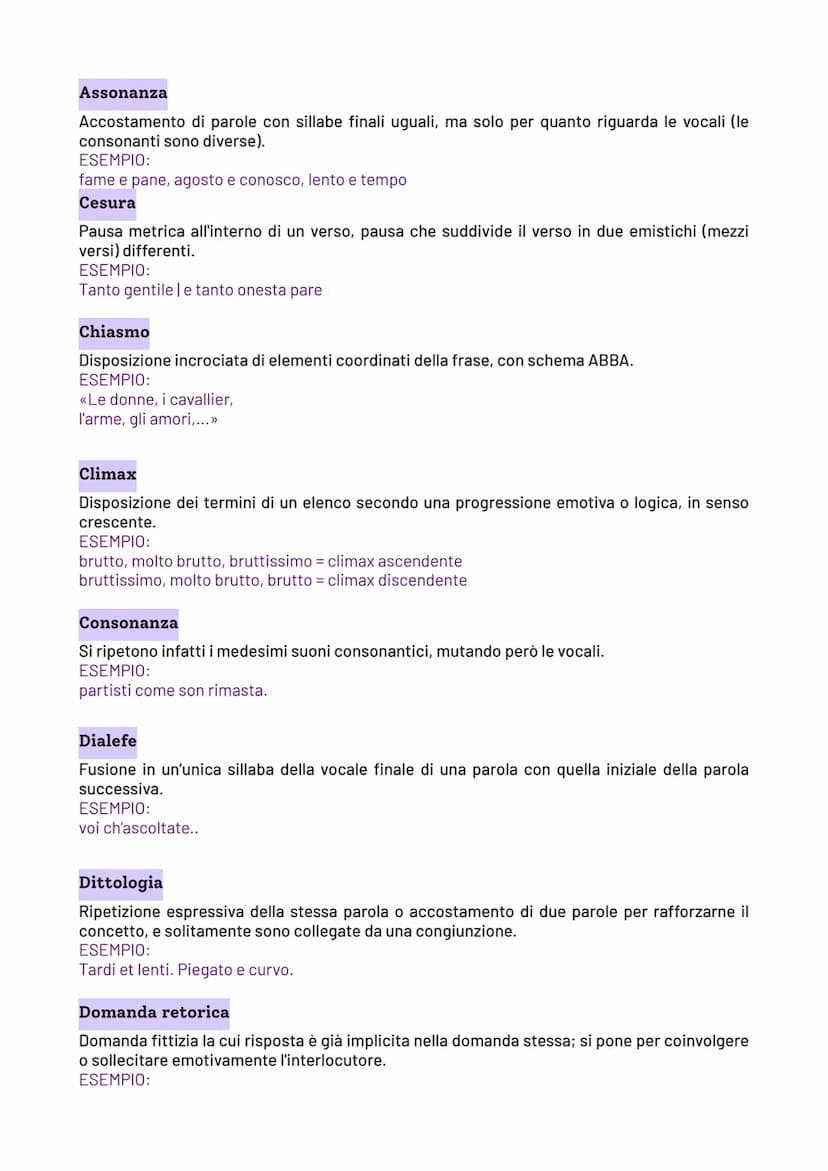 Le figure retoriche
Lo strumento stilistico che maggiormente viene utilizzato in poesia e caratterizza le scelte
espressive dell'autore è co