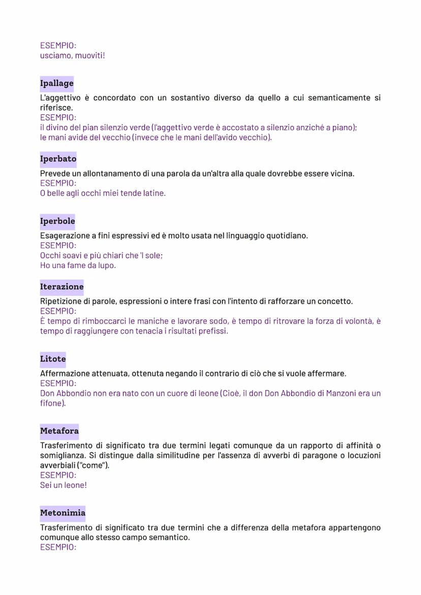 Le figure retoriche
Lo strumento stilistico che maggiormente viene utilizzato in poesia e caratterizza le scelte
espressive dell'autore è co