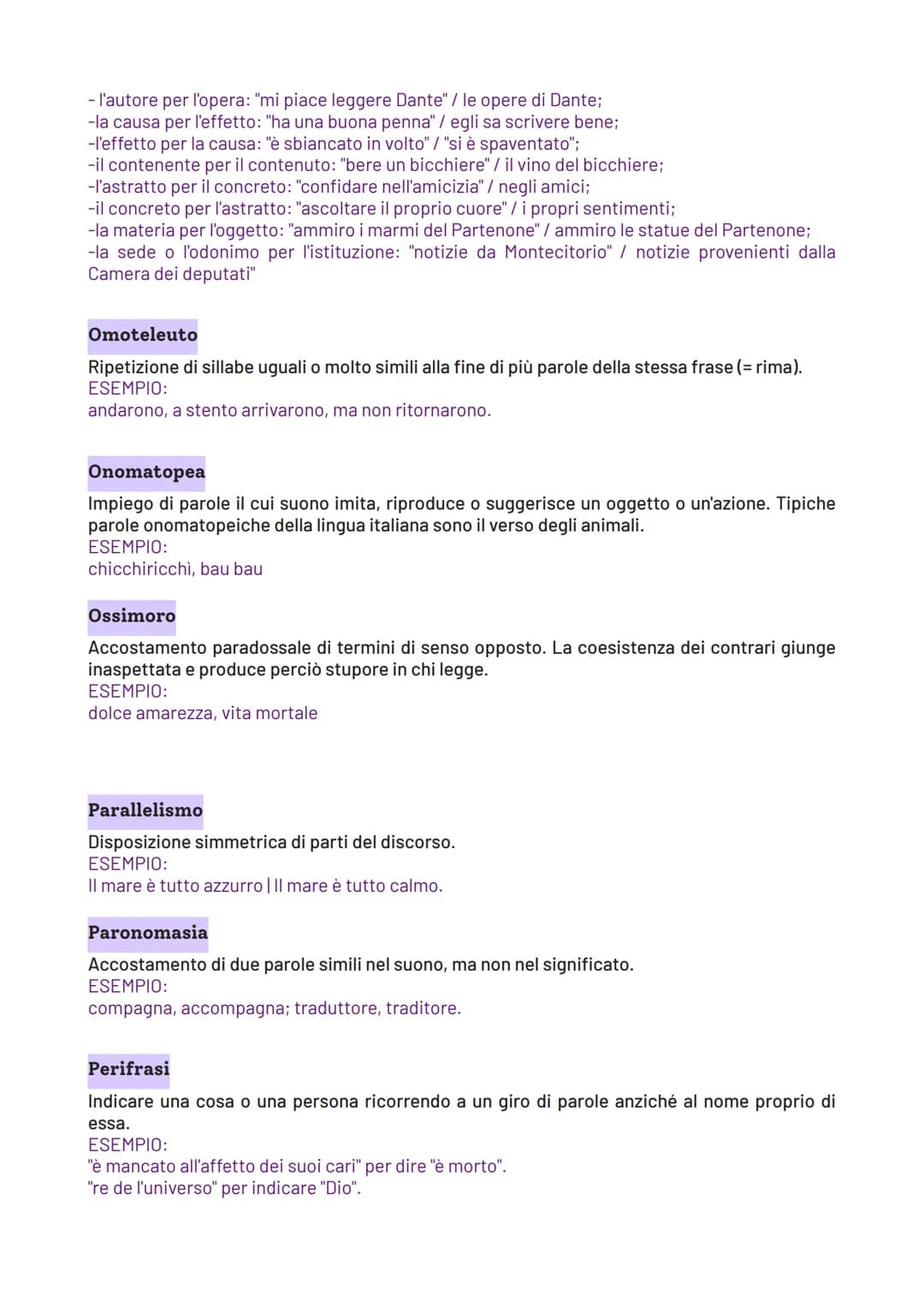 Le figure retoriche
Lo strumento stilistico che maggiormente viene utilizzato in poesia e caratterizza le scelte
espressive dell'autore è co