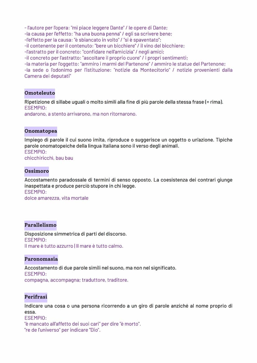 Le figure retoriche
Lo strumento stilistico che maggiormente viene utilizzato in poesia e caratterizza le scelte
espressive dell'autore è co
