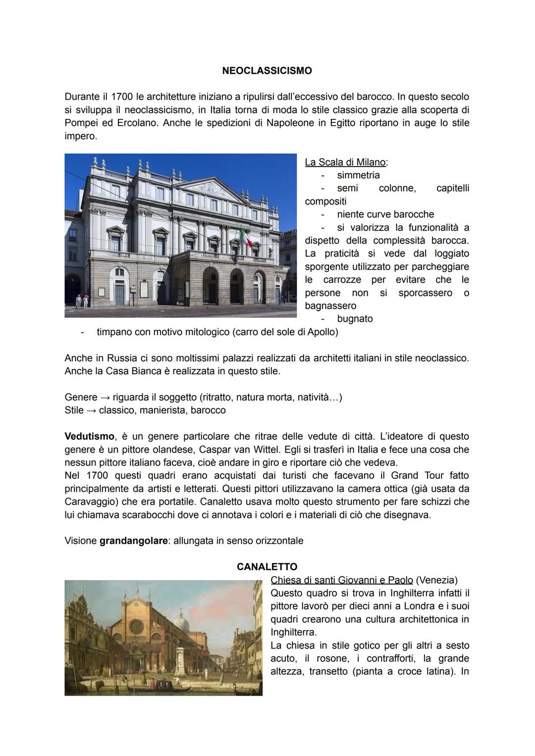 # NEOCLASSICISMO

Durante il 1700 le architetture iniziano a ripulirsi dall'eccessivo del barocco. In questo secolo
si sviluppa il neoclassi