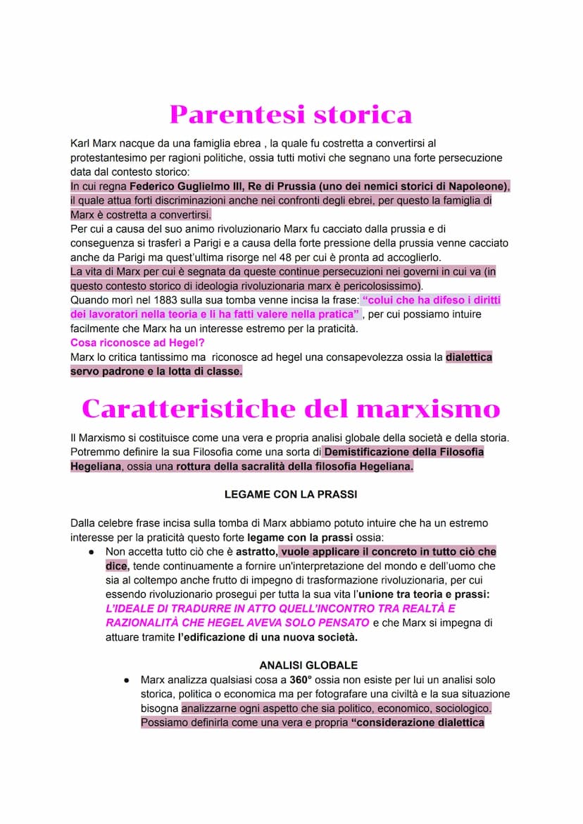 Vita e opere
Karl marx nacque nel 1818 a Treviri (cittadina tedesca) da una famiglia ebrea.
● Ricevette un'educazione di stampo razionalisti