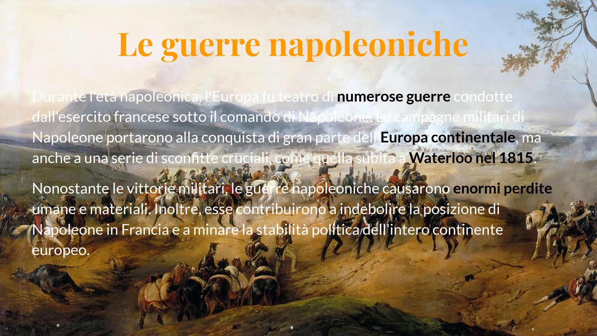 L'Età Napoleonica: Il Conquistatore del
Mondo 1. L'ascesa di Napoleone Bonaparte
2. Le guerre napoleoniche
3. La caduta di Napoleone
4. Il C
