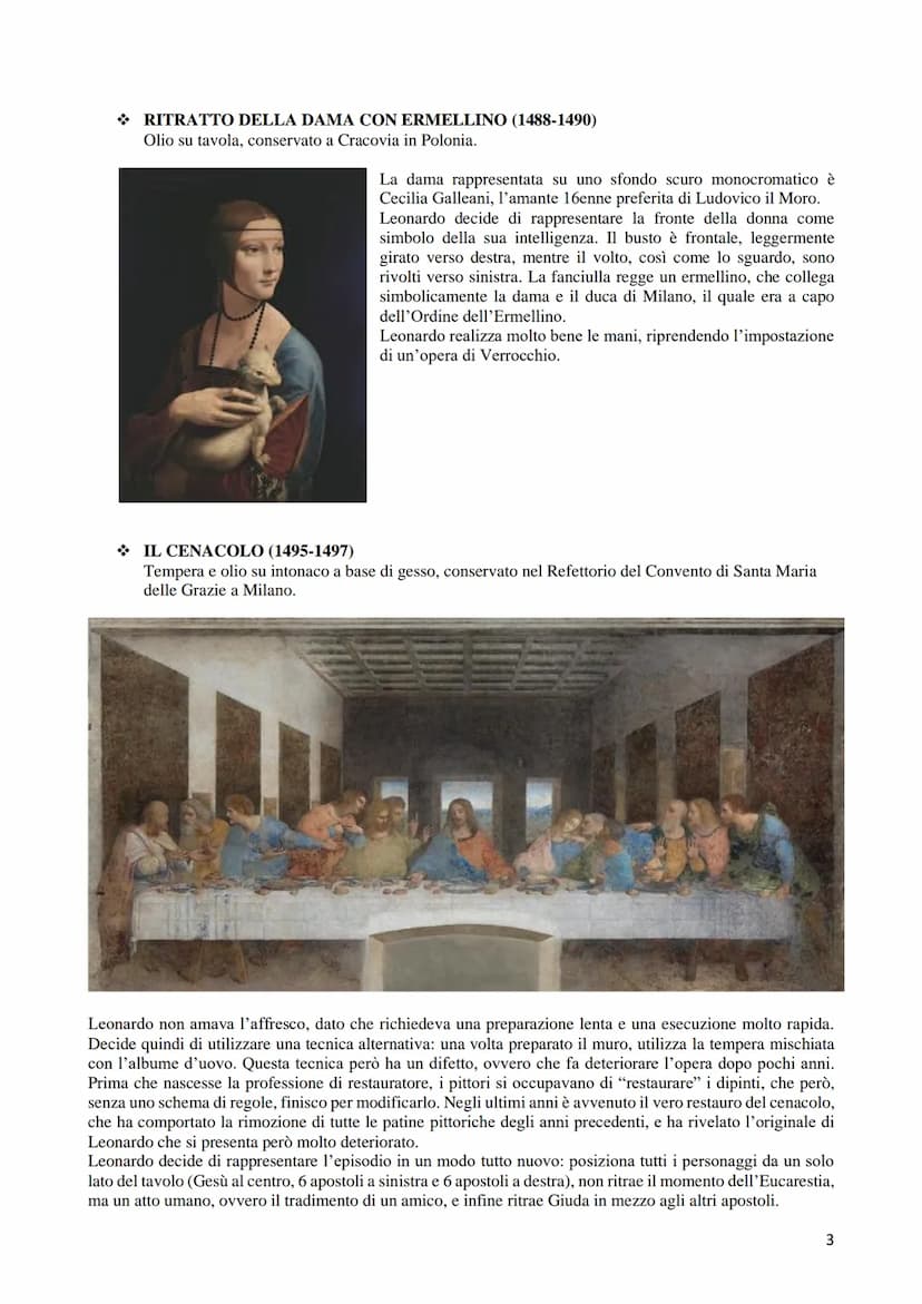 STORIA DELL'ARTE
LEONARDO DA VINCI (1452-1519)
Leonardo è un figlio illegittimo: nasce da una madre contadina e da un padre nobile (Pietro) 