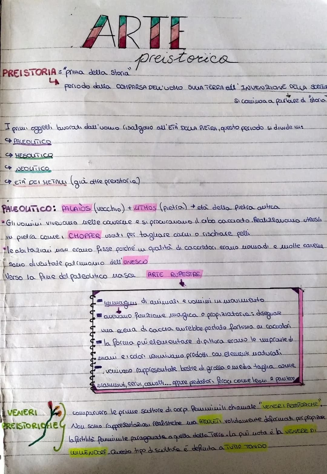 
<p>L'arte preistorica, che significa "prima della storia", si riferisce al periodo dalla comparsa dell'uomo sulla terra all'invenzione dell