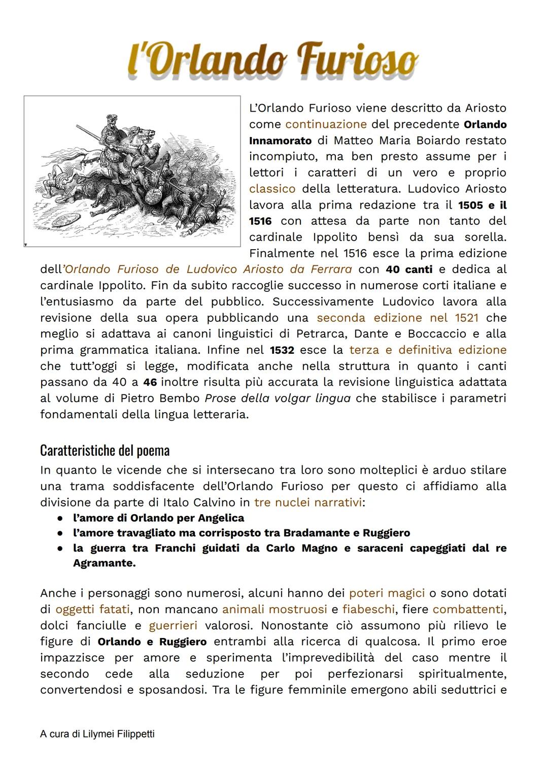 Ludovico Ariosto
La vita
Ludovico Ariosto nasce a Reggio Emilia nel 1474 da una
famiglia nobile della città. Il padre, funzionario per i
duc