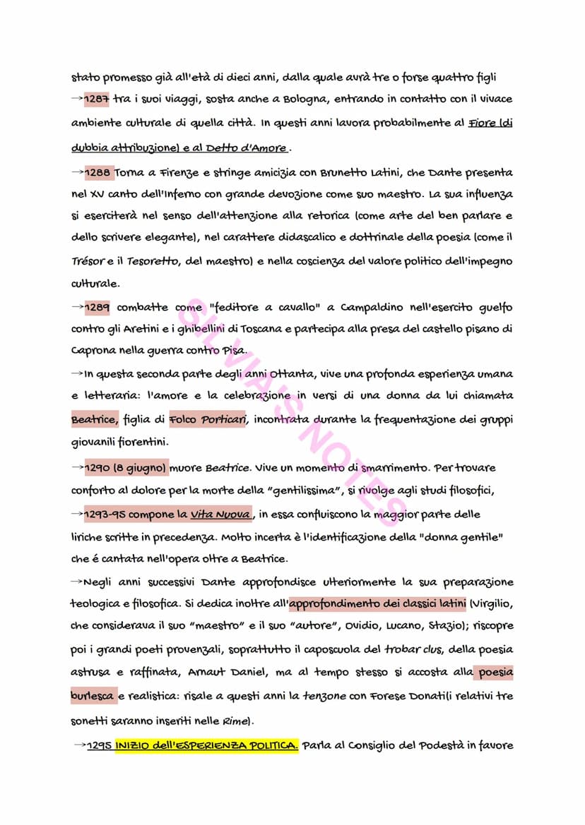 Dante Alighieri
In quel periodo Firenze era una città prospera, benestante e vitale perché c'era
tanta gente, era una città in conflitto con