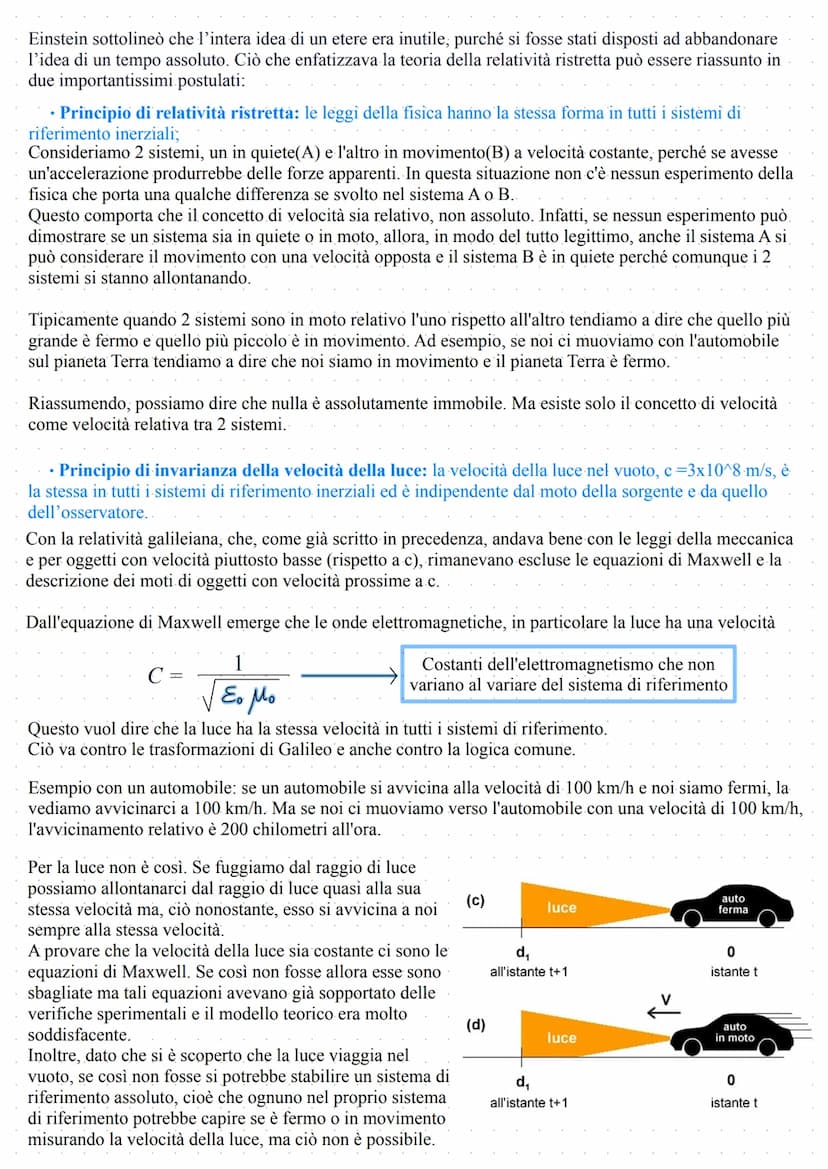 Relatività
Nel Dialogo sopra i Due Massimi Sistemi, Galileo Galilei descrive un esperimento da compiere
all'interno di una nave:
...sospenda