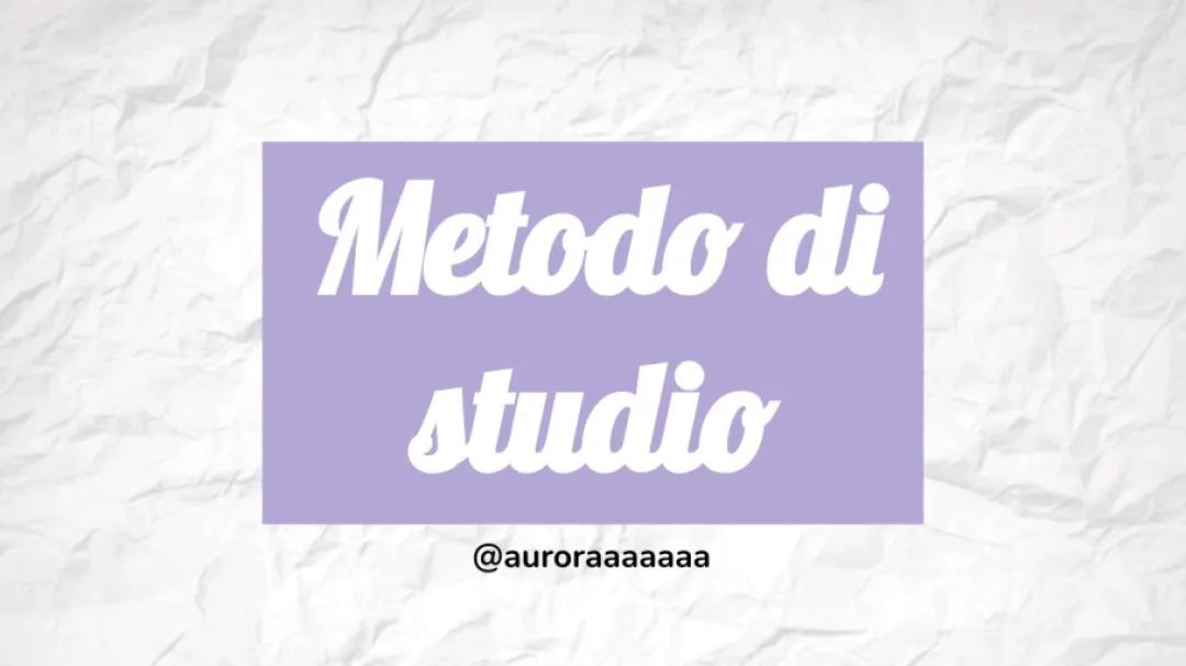 metodo di studio