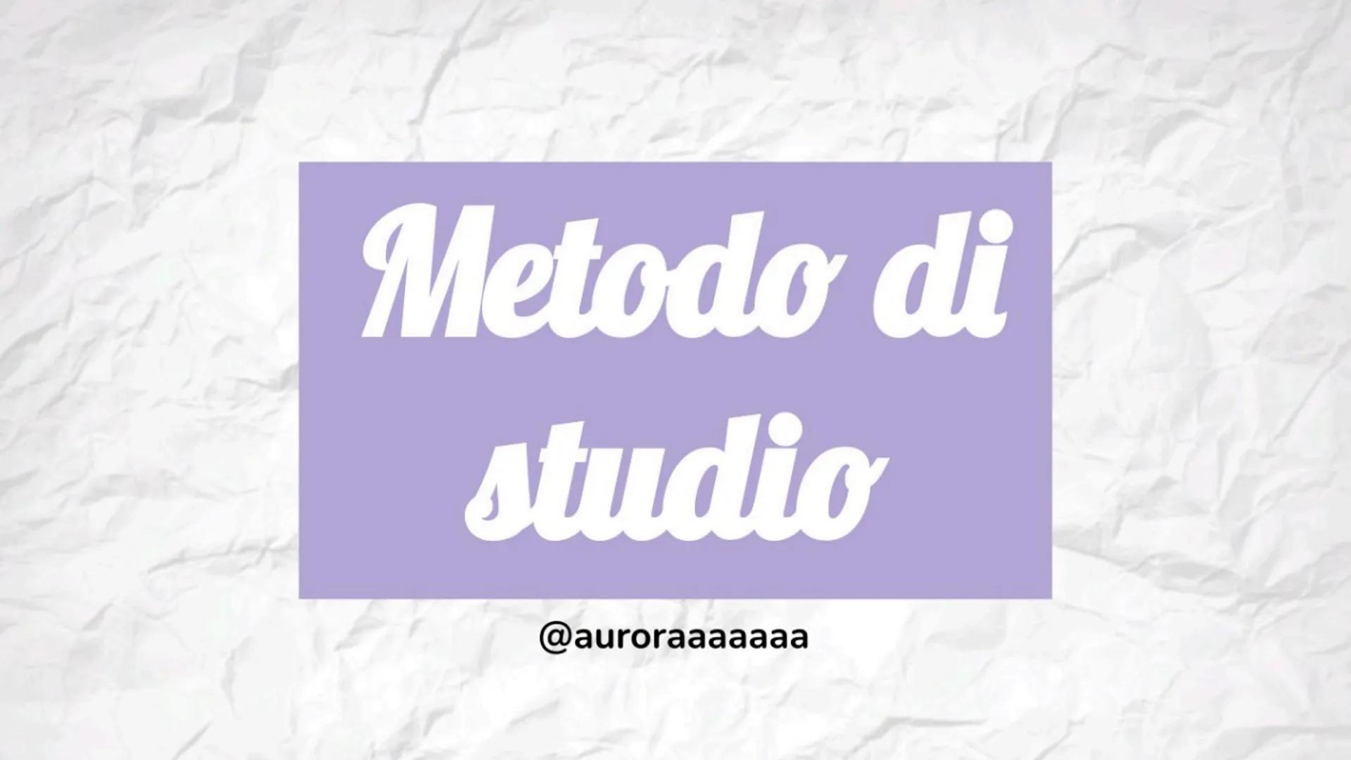 Metodo di
studio
@auroraaaaaaa Prestare attenzione alle lezioni
Può sembrare banale e
inutile ascoltare le lezioni
soprattutto le più noiose